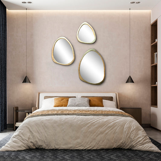 ESPEJOS STONE ORO SET 3