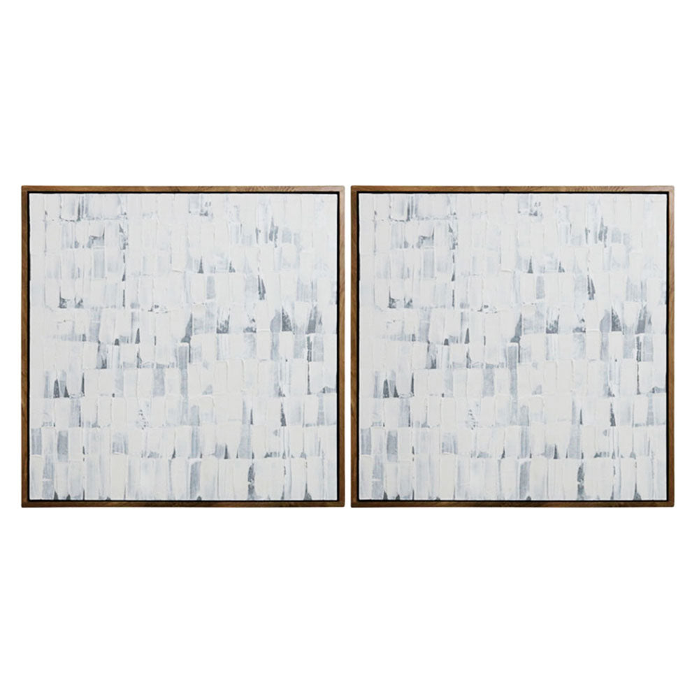 CUADRO ABSTRACTO WHITE TRANSLUCID MARCO RM SET 2