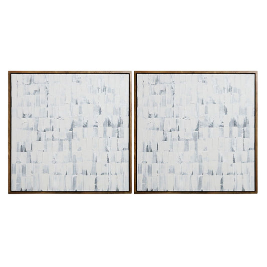 CUADRO ABSTRACTO WHITE TRANSLUCID MARCO RM SET 2