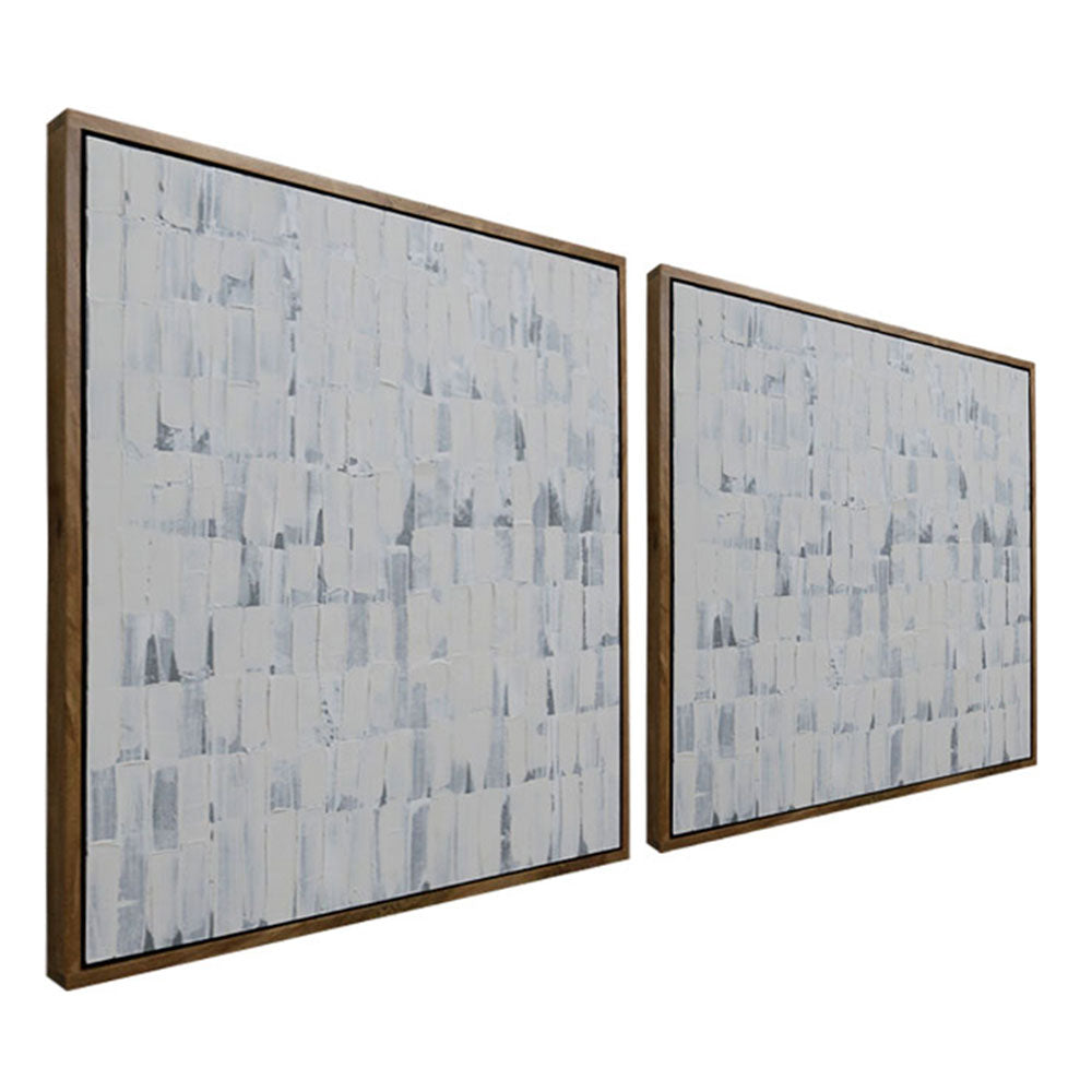 CUADRO ABSTRACTO WHITE TRANSLUCID MARCO RM SET 2
