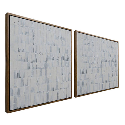 CUADRO ABSTRACTO WHITE TRANSLUCID MARCO RM SET 2