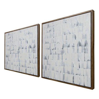 CUADRO ABSTRACTO WHITE TRANSLUCID MARCO RM SET 2