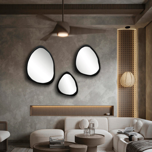 ESPEJOS STONE NEGRO SET 3