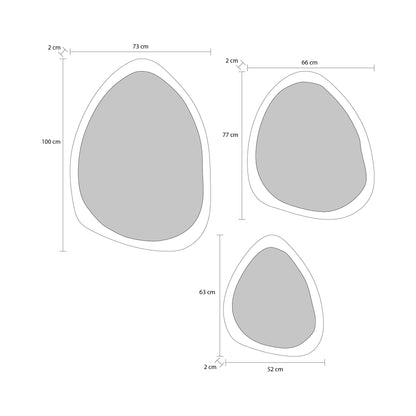 ESPEJOS STONE ORO SET 3