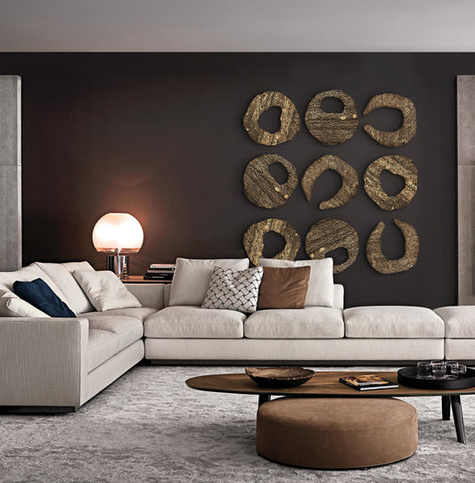 ARTE OBJETO SET 9 CHOPPED CIRCLES