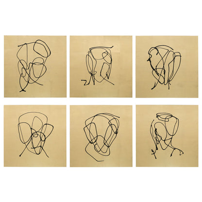 CUADRO LIENZO ORO SET 6