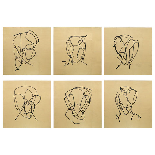 CUADRO LIENZO ORO SET 6