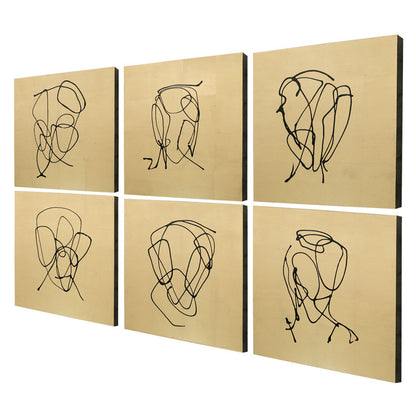 CUADRO LIENZO ORO SET 6