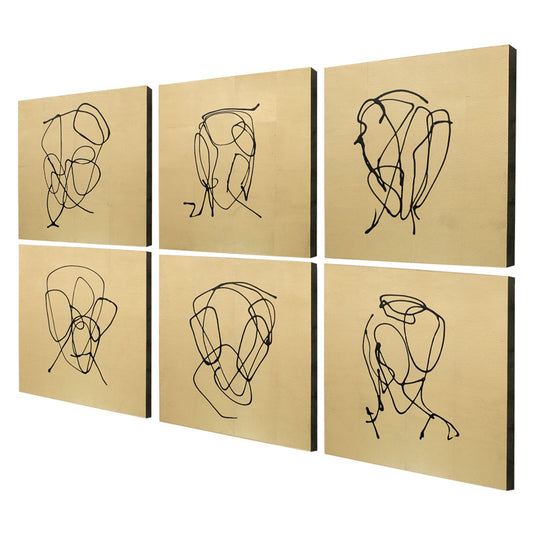 CUADRO LIENZO ORO SET 6