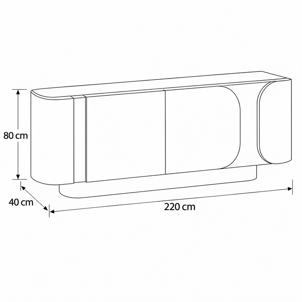 CREDENZA COURBE NEGRO