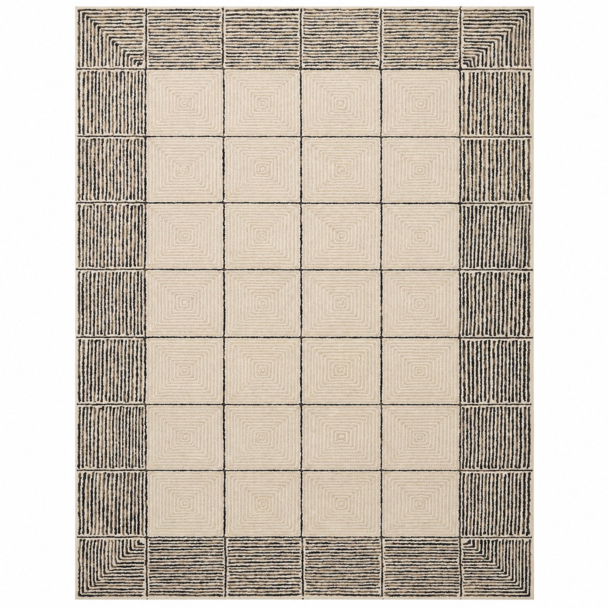 TAPETE FRANCIS FRA-02 CREAM / BLACK