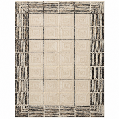 TAPETE FRANCIS FRA-02 CREAM / BLACK