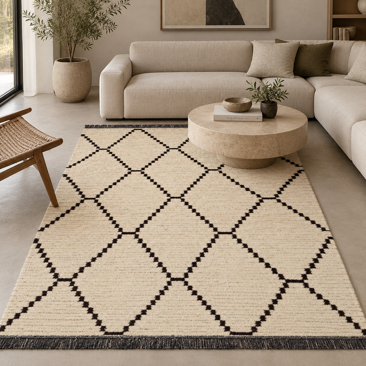 TAPETE ALICE ALI-04 CREAM / CHARCOAL