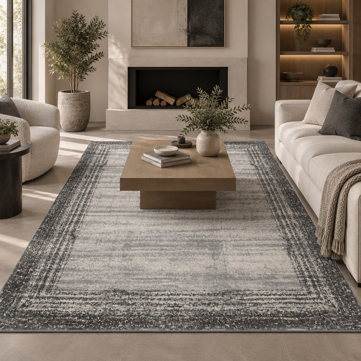 TAPETE AUSTEN AUS-02 PEBBLE / CHARCOAL